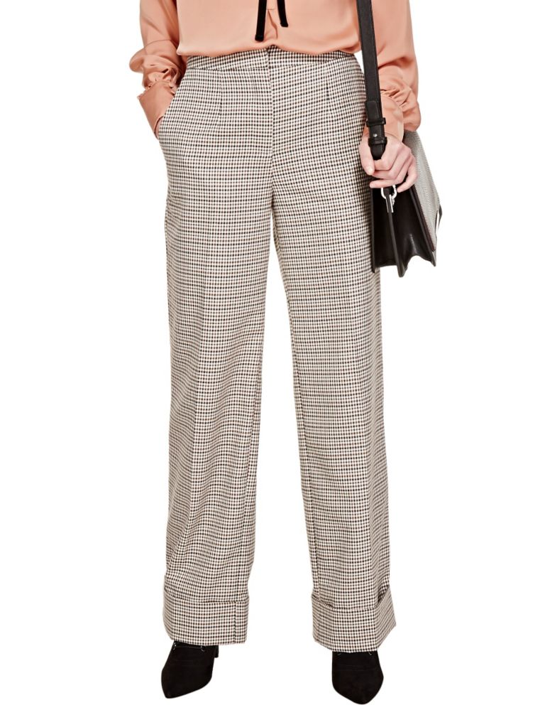 Checked Wide Leg Trousers 1 of 4