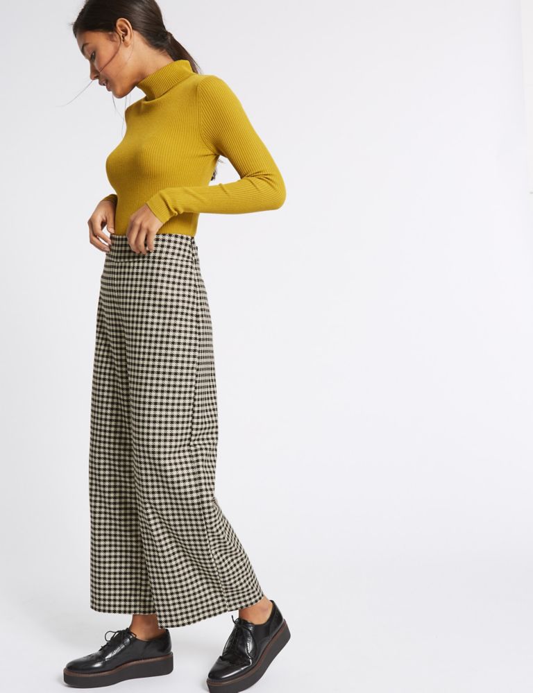 Checked Wide Leg Trousers 3 of 6