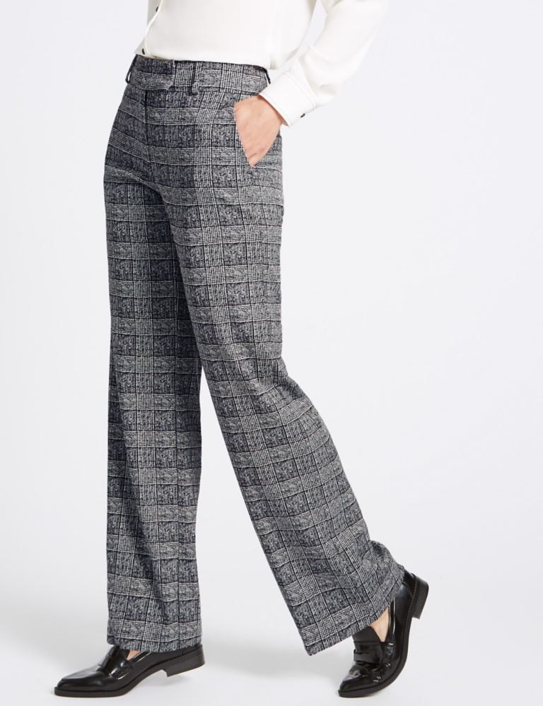 Checked Wide Leg Trousers 1 of 3
