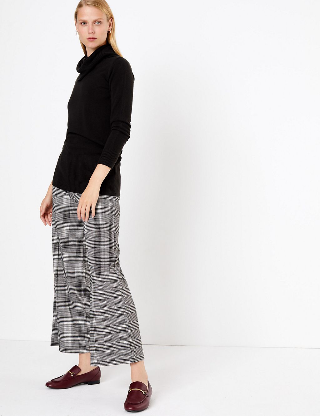 Checked Wide Leg Trousers 3 of 5