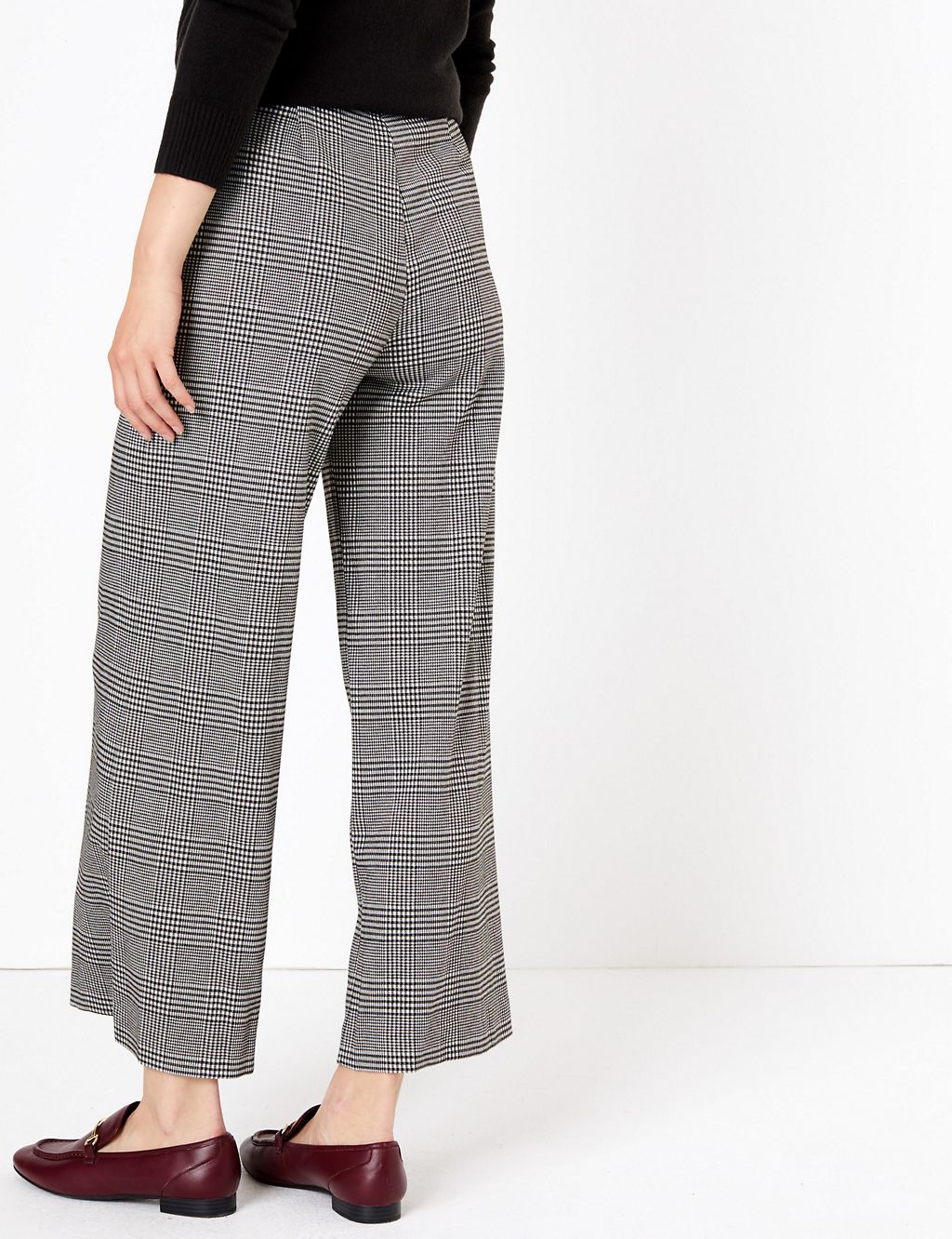 Checked Wide Leg Trousers 2 of 5