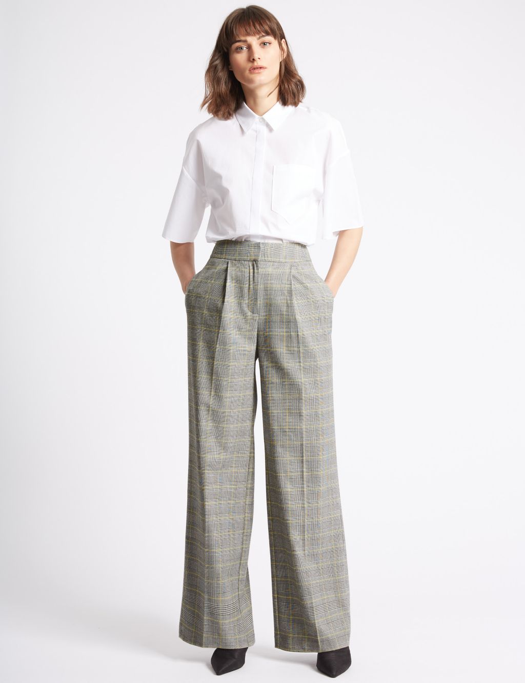 Checked Wide Leg Trousers 3 of 6