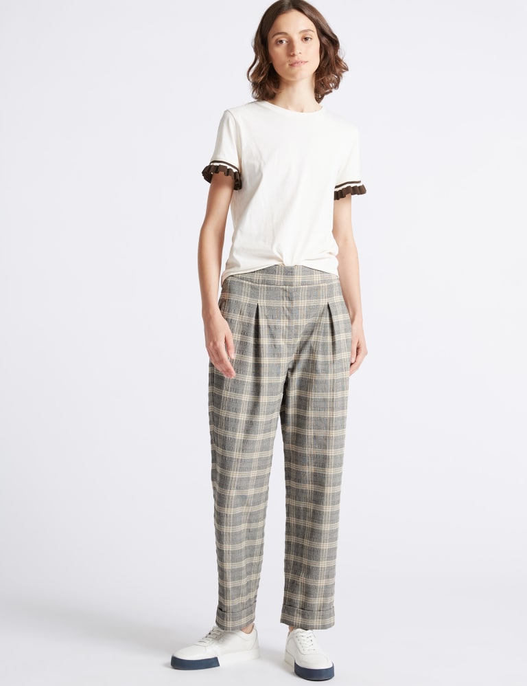 Checked Wide Leg Trousers 3 of 7