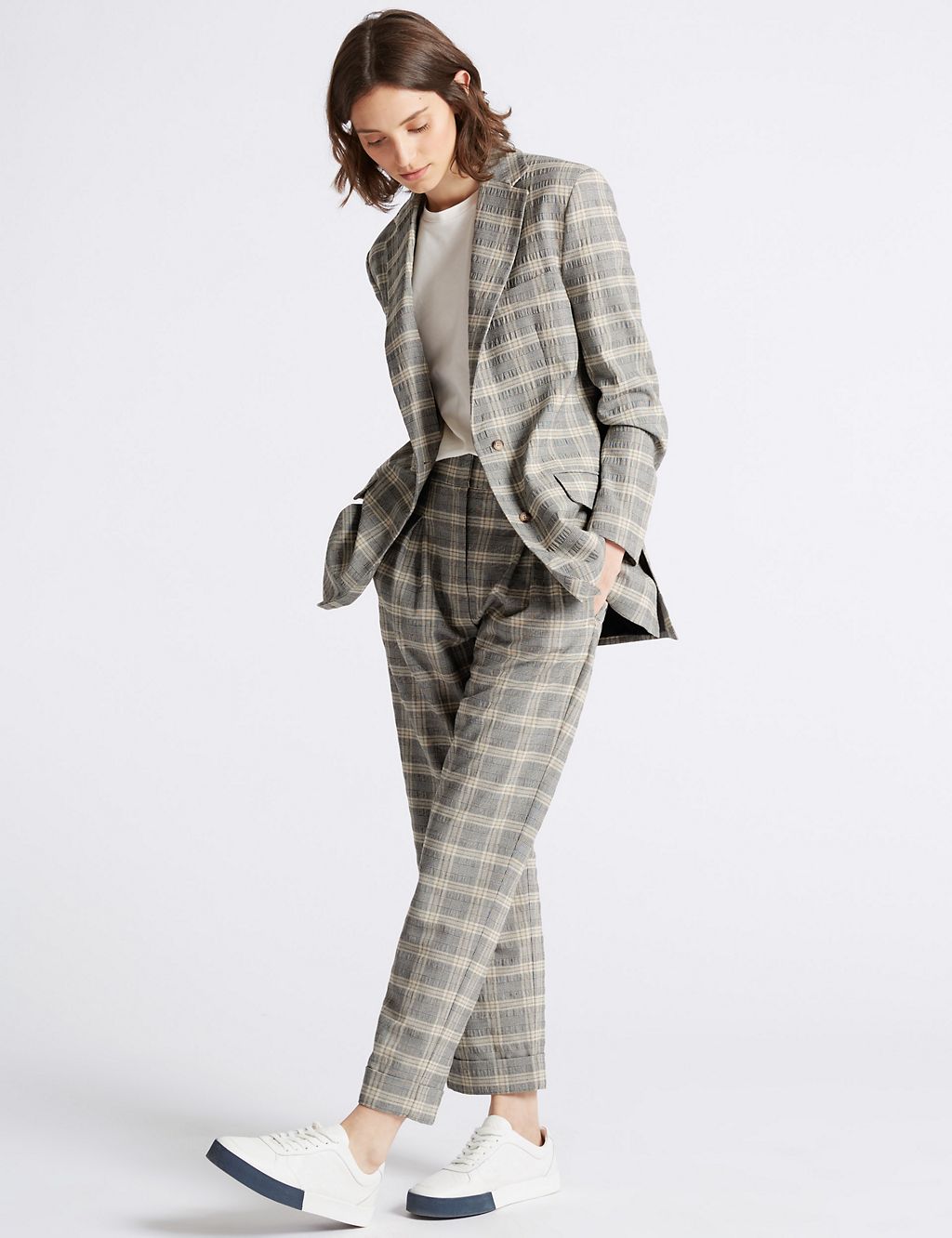 Checked Wide Leg Trousers 5 of 7
