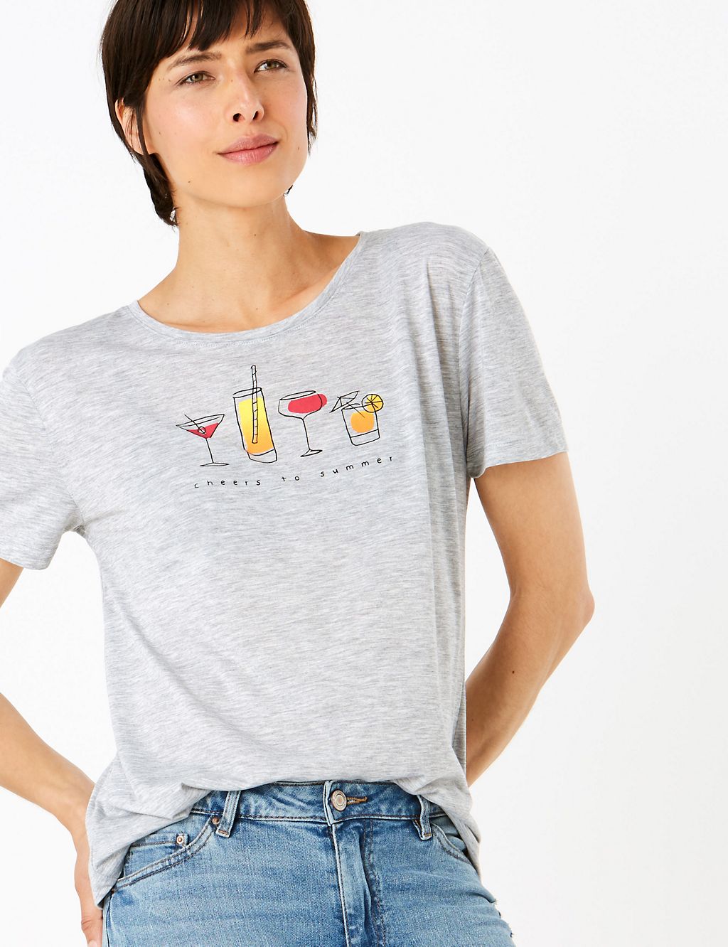 Cheers To Summer Slogan Relaxed T-Shirt 3 of 4