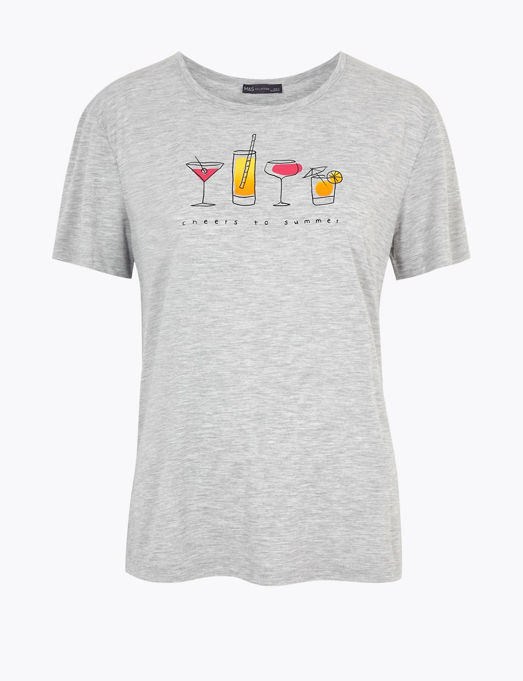 Cheers To Summer Slogan Relaxed T-Shirt 1 of 4
