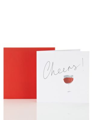 Cheers Wine Happy Birthday Card Image 1 of 2