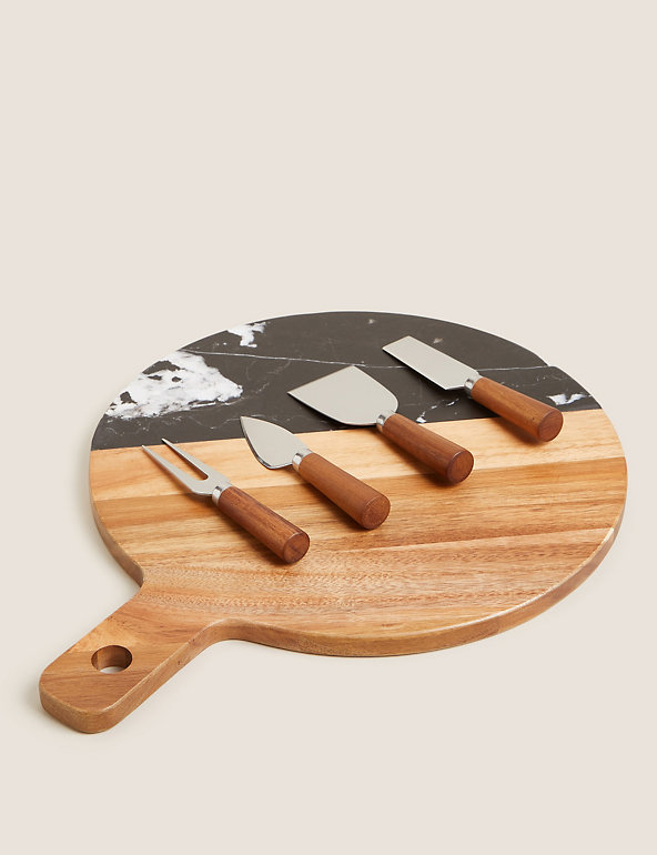 Cheese Board And Knife Set M S, Round Cheese Board With Knives