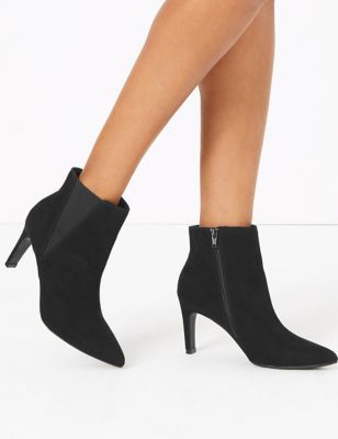 black stiletto boots ankle