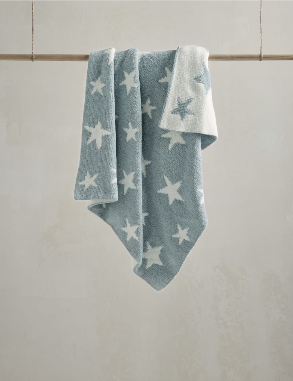 Chenille Blanket - Blue Star 1 of 2