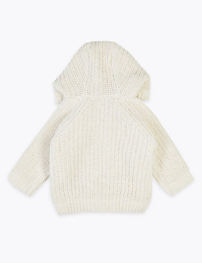 Chenille Borg Lined Cardigan (0-3 Yrs) Image 2 of 3