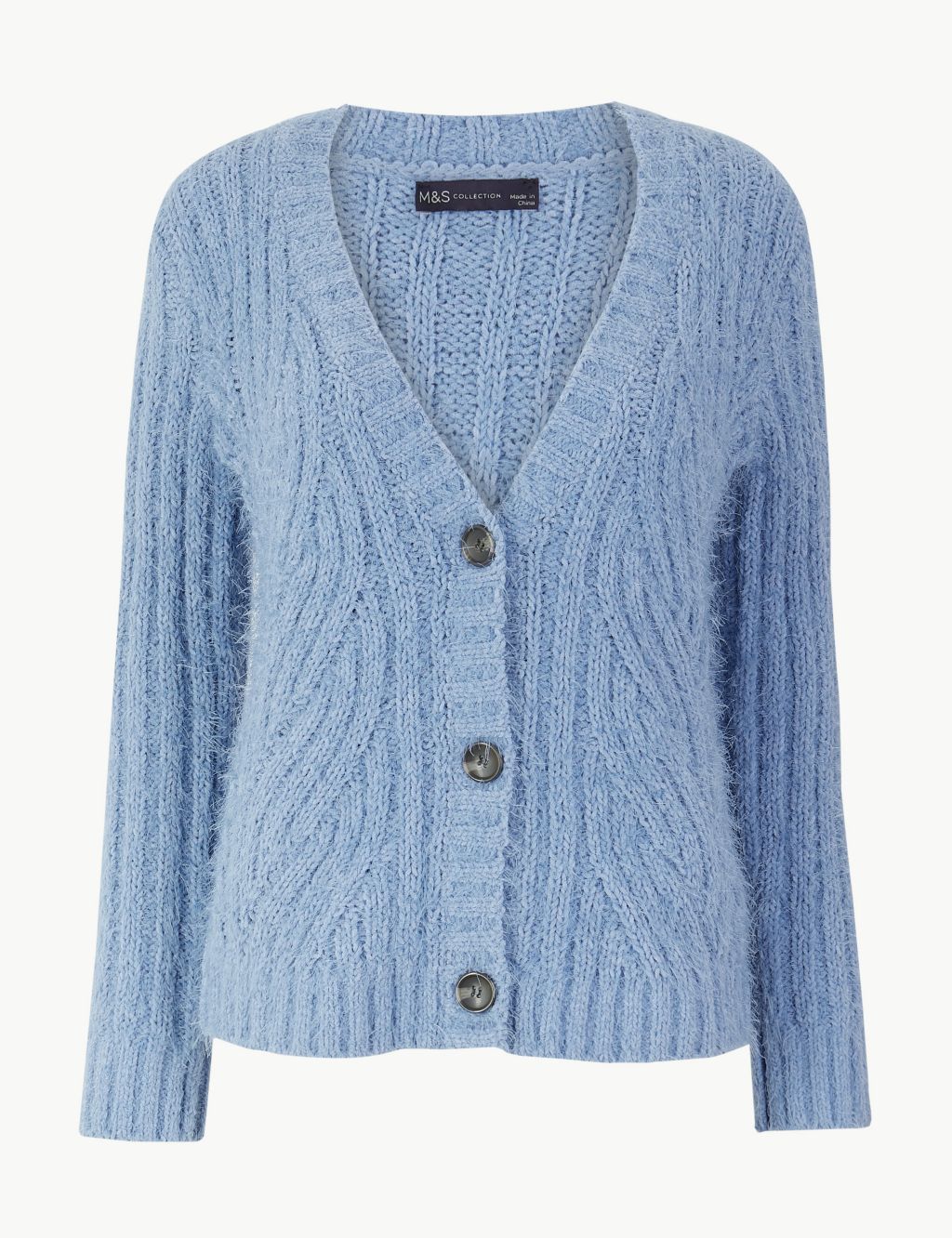 Chenille Cable Knit V-Neck Cardigan 1 of 5