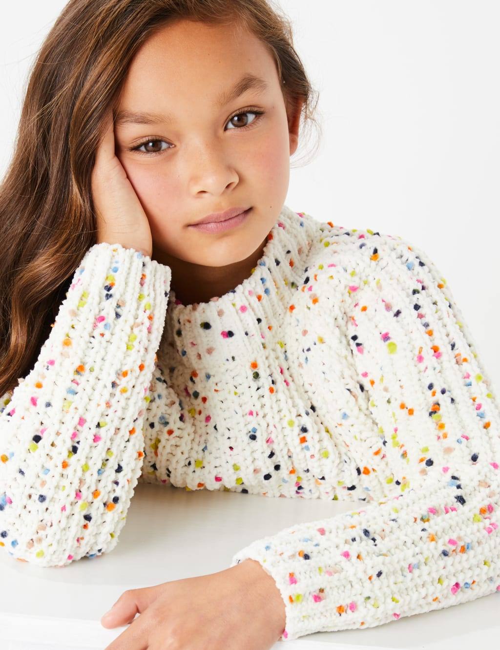 Girls pom pom jumper discount