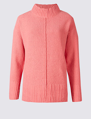 Chenille Textured Funnel Neck Jumper Image 2 of 5