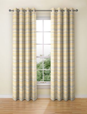 Chenille Triangle Eyelet Curtains | M&S