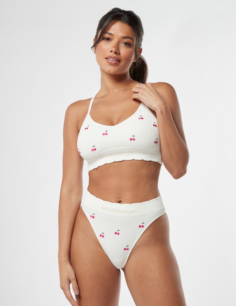 Shape White Embroidered Cup Detail Bralet