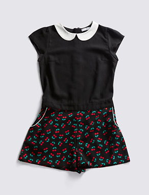 Cherry Print Playsuit (5-14 Years) Image 2 of 3