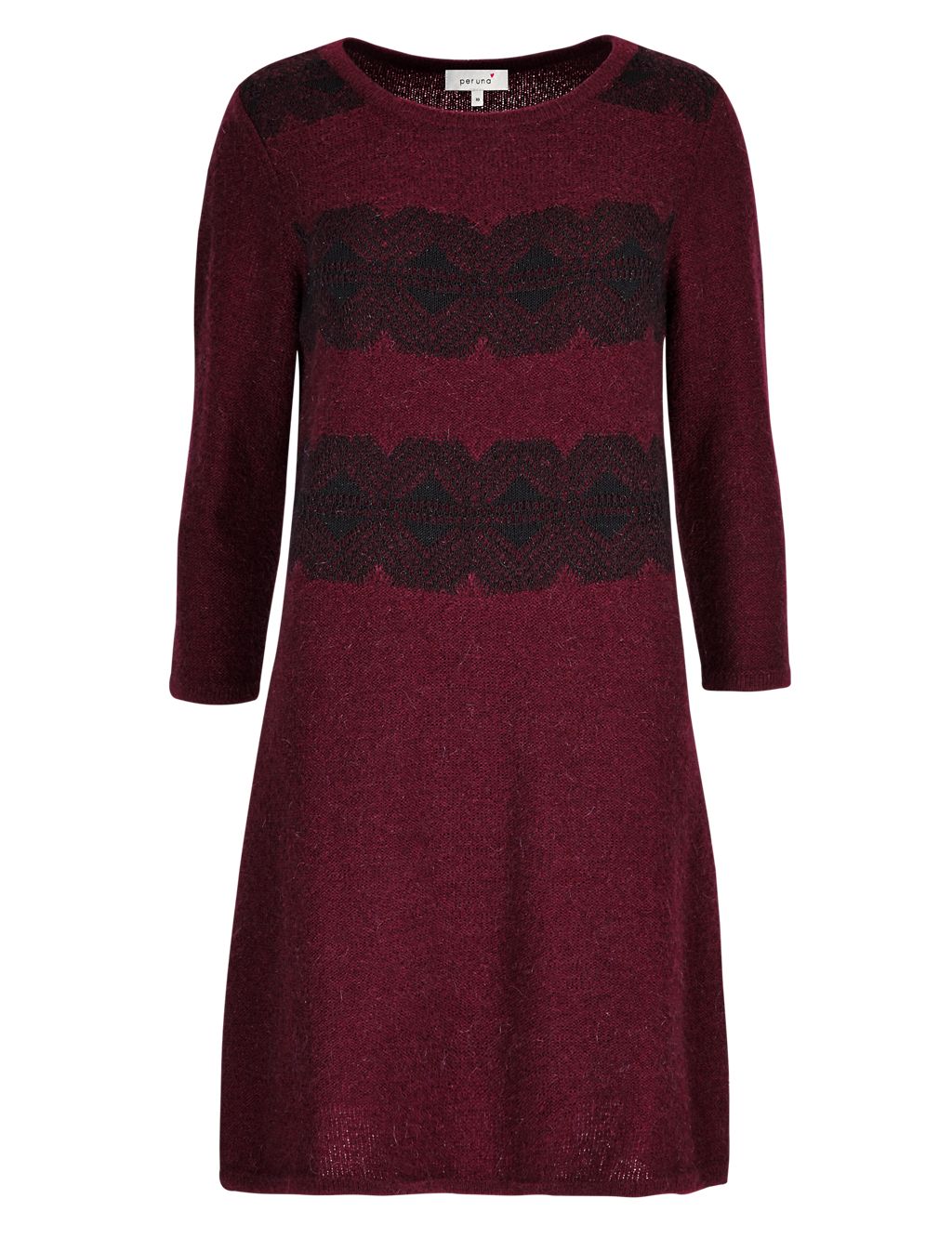 Chevron Lace Knitted Shift Dress with Mohair 1 of 4