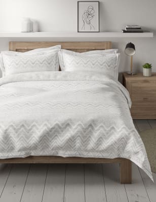 Chevron Stripe Textured Cotton Bedding Set M S