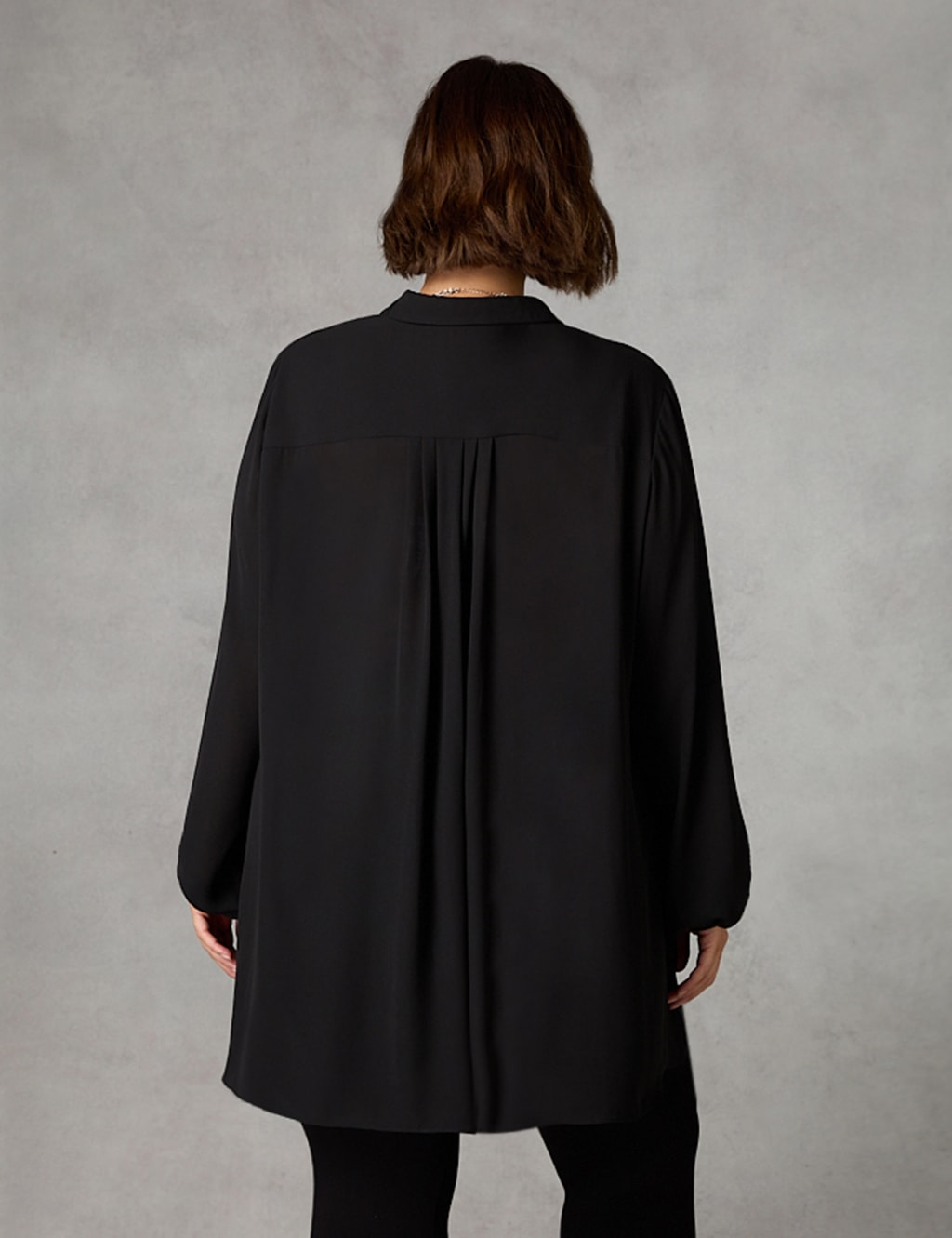 Chiffon Collared Relaxed Longline Shirt Live Unlimited London M&S