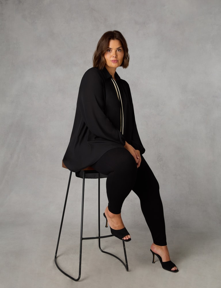 Longline chiffon online shirt