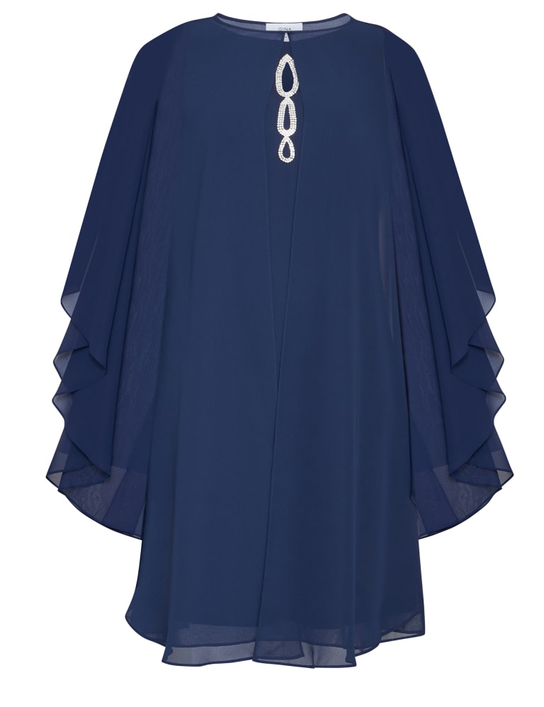 Gina bacconi chiffon cape sale