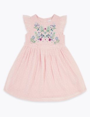 Chiffon Floral Embroidered Dress (2-7 Yrs) Image 2 of 4
