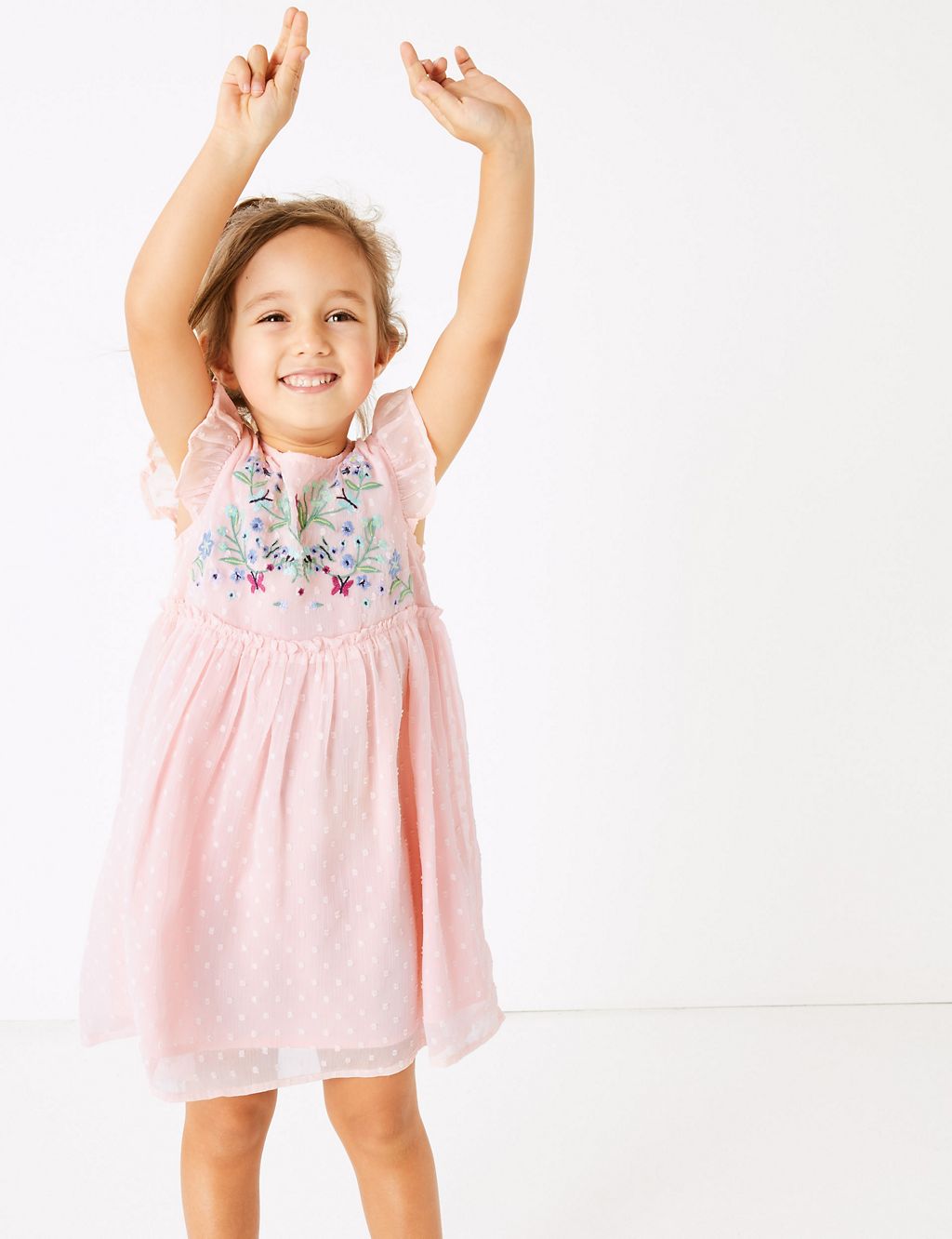 Chiffon Floral Embroidered Dress (2-7 Yrs) 3 of 4