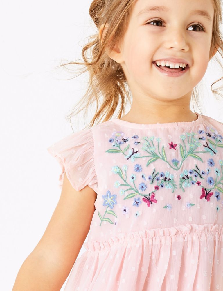 Chiffon Floral Embroidered Dress (2-7 Yrs) 3 of 4
