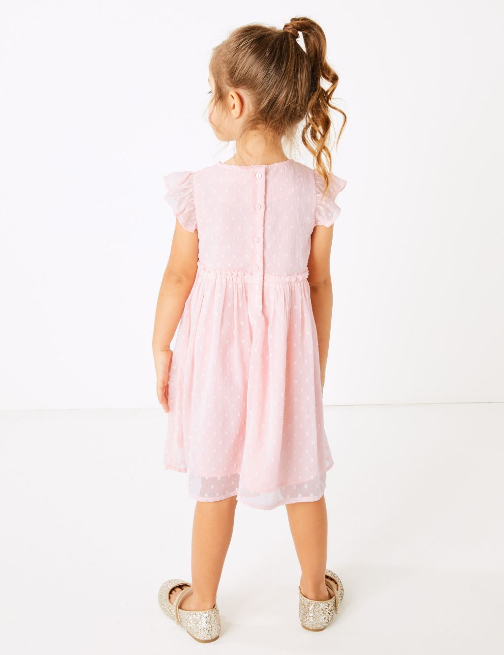 Chiffon Floral Embroidered Dress (2-7 Yrs) | M&S