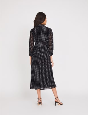 Chiffon Polka Dot Midi Tea Dress | Finery London | M&S