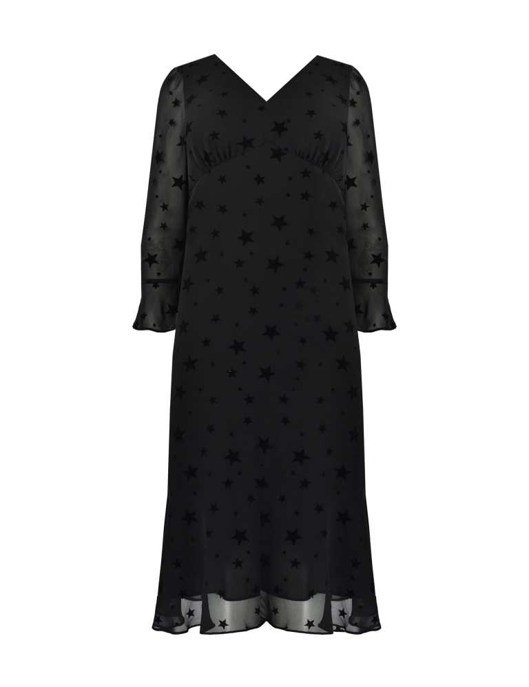 Betty Black High Neck Long Sleeve Maxi Dress with Feather Cuffs