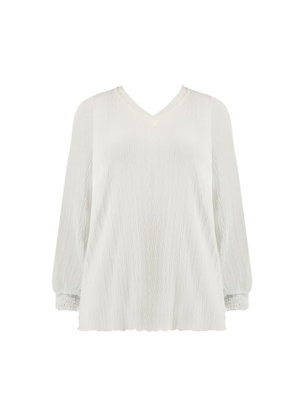 Chiffon Textured V-Neck Relaxed Blouse 1 of 6
