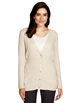 Chiffon Trim Cardigan with Angora Per Una M S