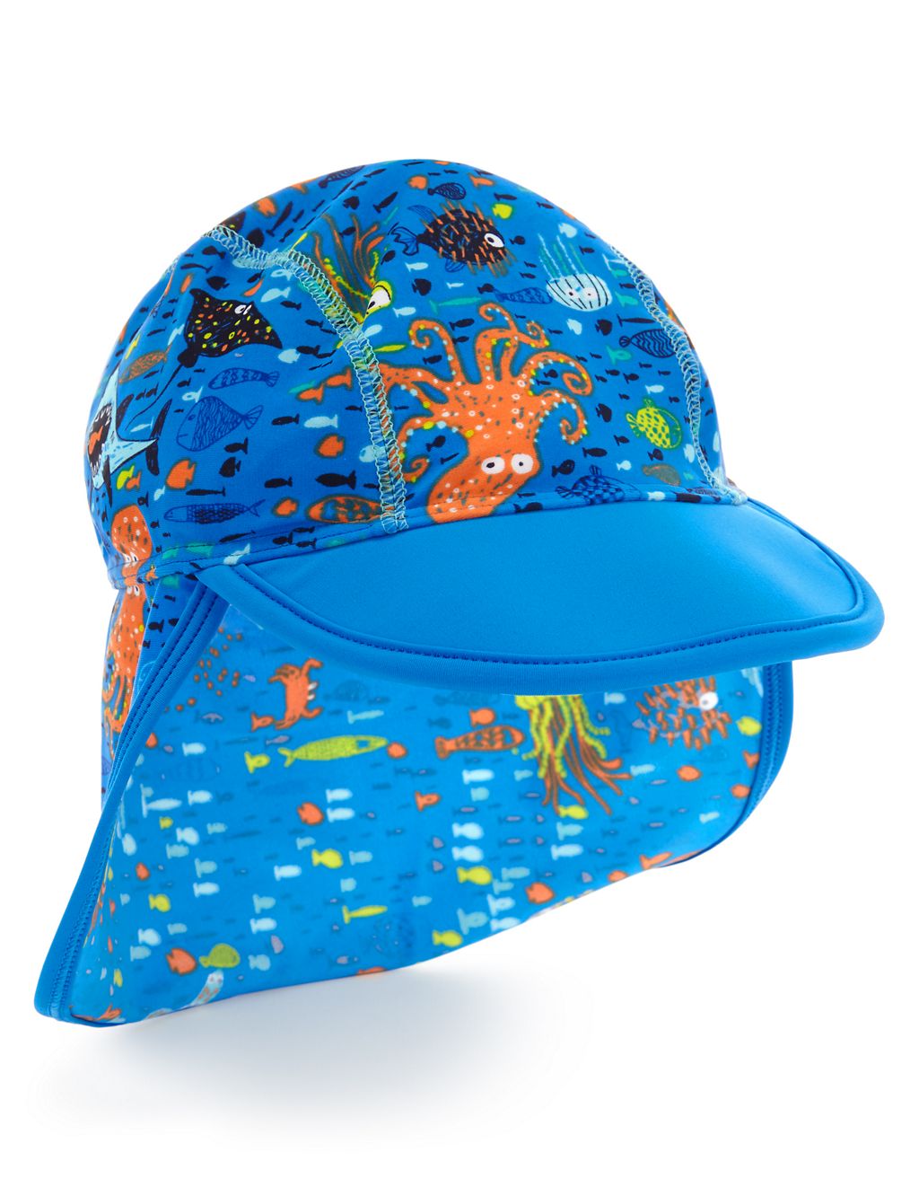 Chlorine Resistant Lycra® Xtra Life™ Quick Dry Safe in the Sun Turtle Print Swimsuit with Hat (1-7 Years) 4 of 4