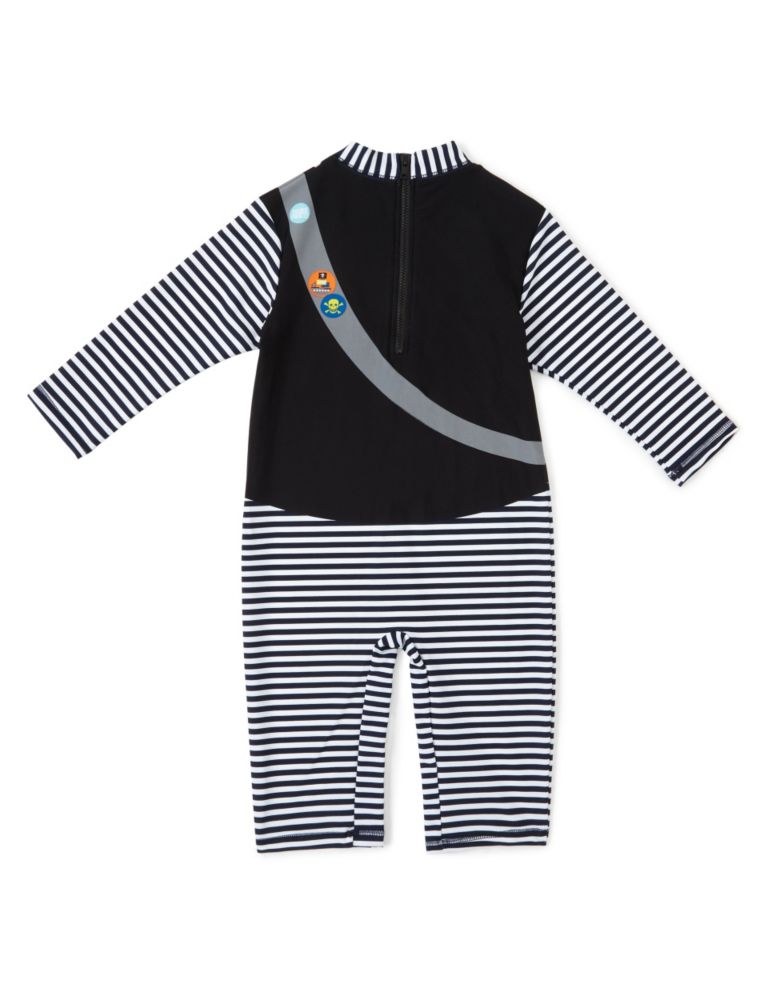 Chlorine Resistant Lycra® Xtra Life™ Safe in the Sun Quick Dry Striped Pirate Swimsuit (1-7 Years) 2 of 3