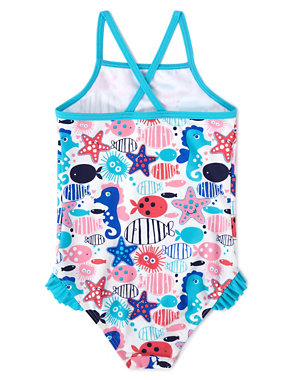 Chlorine Resistant Lycra® Xtra Life™ Sea Theme Frilled Swimsuit (1-7 Years) Image 2 of 3