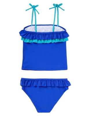 Chlorine Resistant Lycra® Xtra Life™ Square Neck Frilled Tankini (5-14 Years) Image 2 of 5