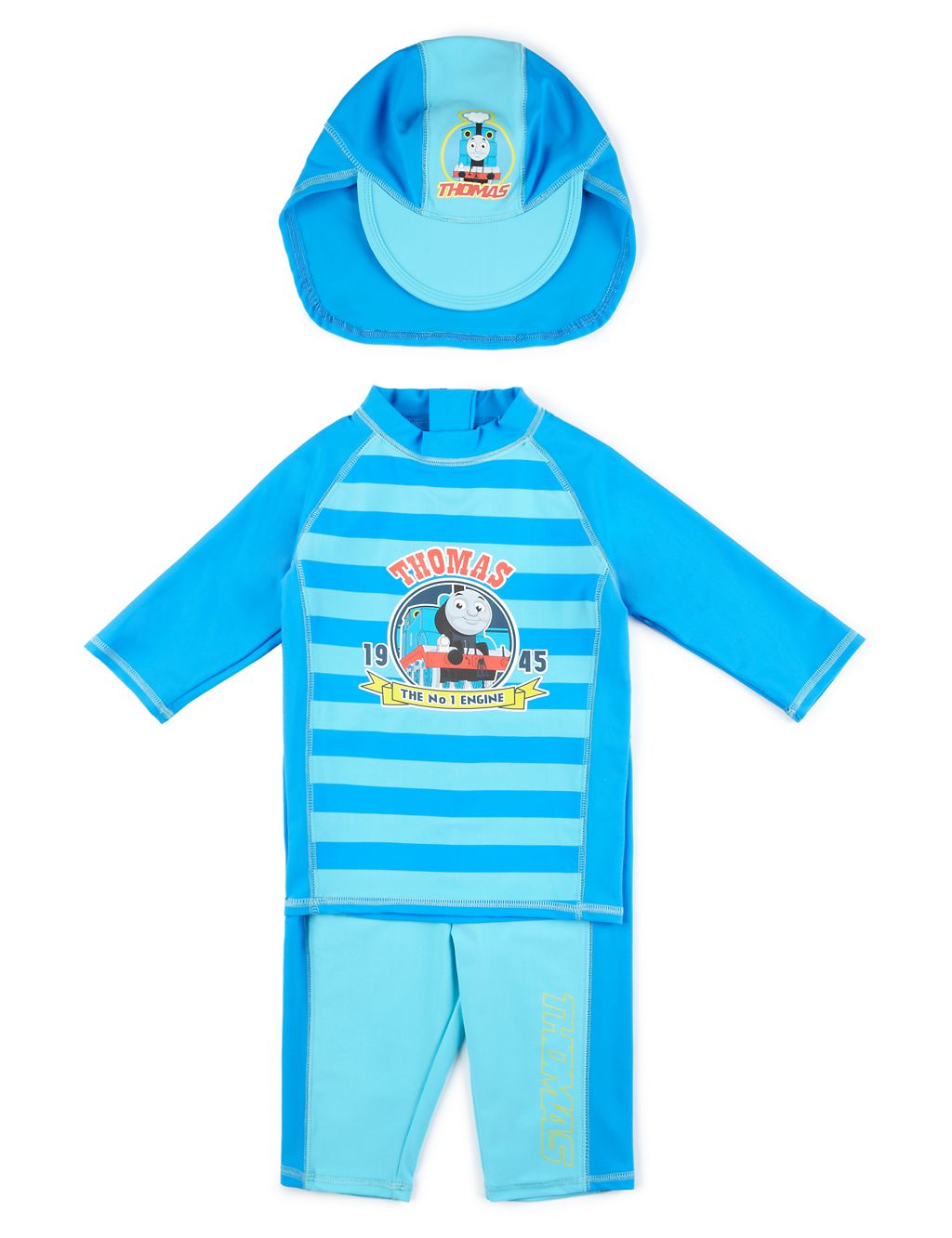 Chlorine Resistant Safe in the Sun Thomas & Friends™ Quick Dry Striped Swimsuit (1-7 Years) 3 of 6