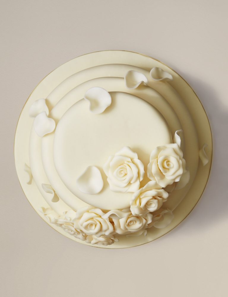 Chocolate Rose Wedding Cake with White Chocolate Icing - Assorted Flavours (Serves 150) Last order date 26th March 2 of 4
