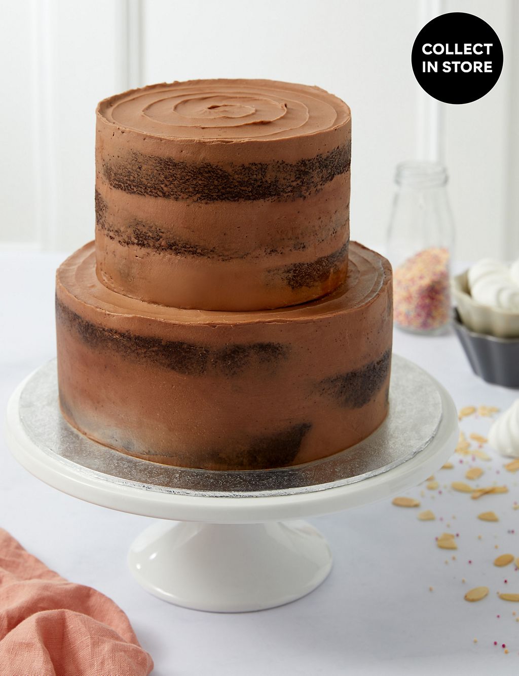 Chocolate Two Tier Naked Cake (Serves 36) 3 of 8