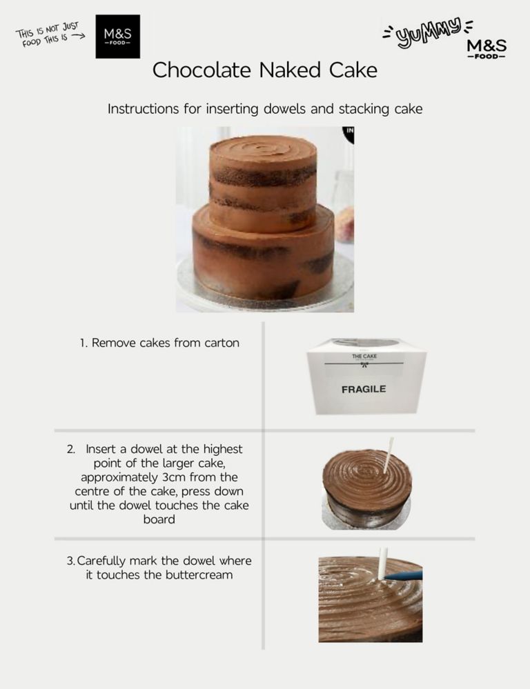 Chocolate Two Tier Naked Cake (Serves 36)