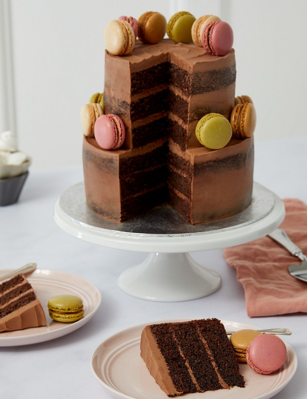 Chocolate Two Tier Naked Cake (Serves 36) 1 of 8