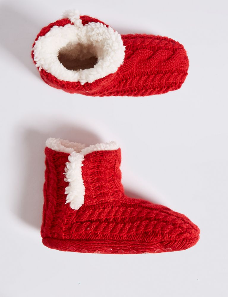 Christmas Cable Knit Slipper Boots (2-14 Years) 2 of 4