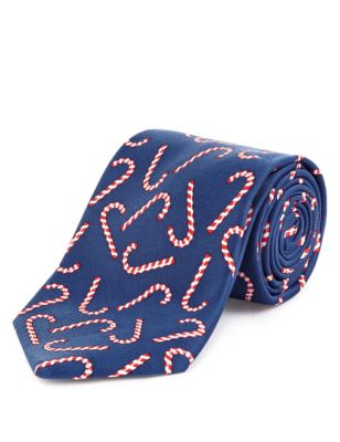 Christmas Candy Cane Print Tie Image 1 of 1