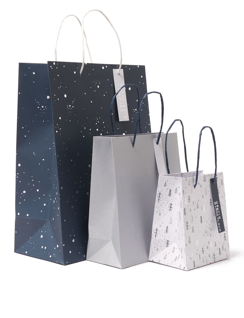 Christmas Gift Bags Pack of 3 M S