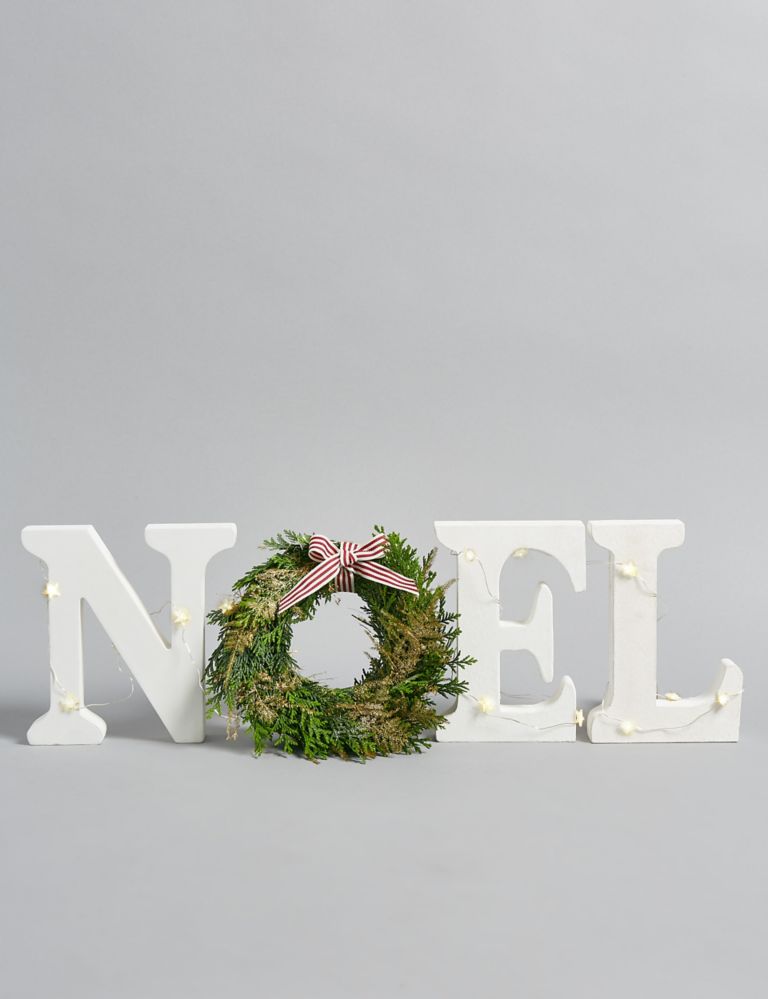 Christmas Letterbox Mini Wreath NOEL Decoration 1 of 6