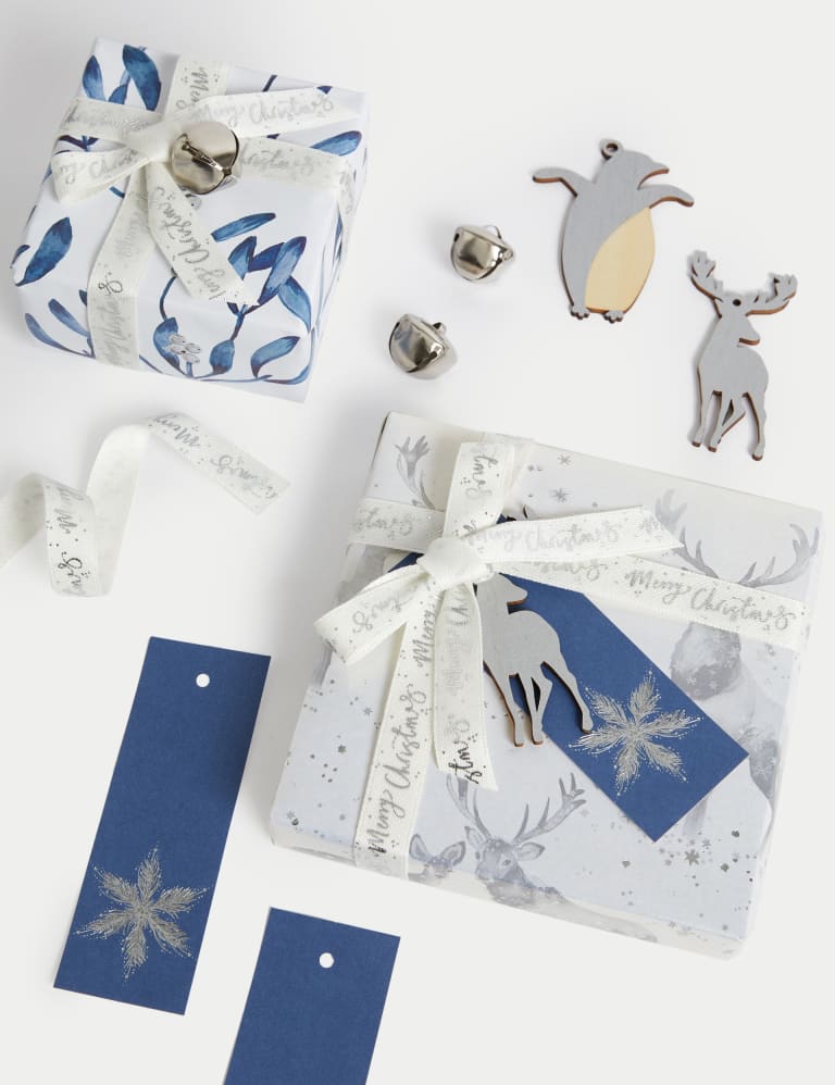 Christmas Luxury Gift Wrapping Accessories Pack Silver M&S