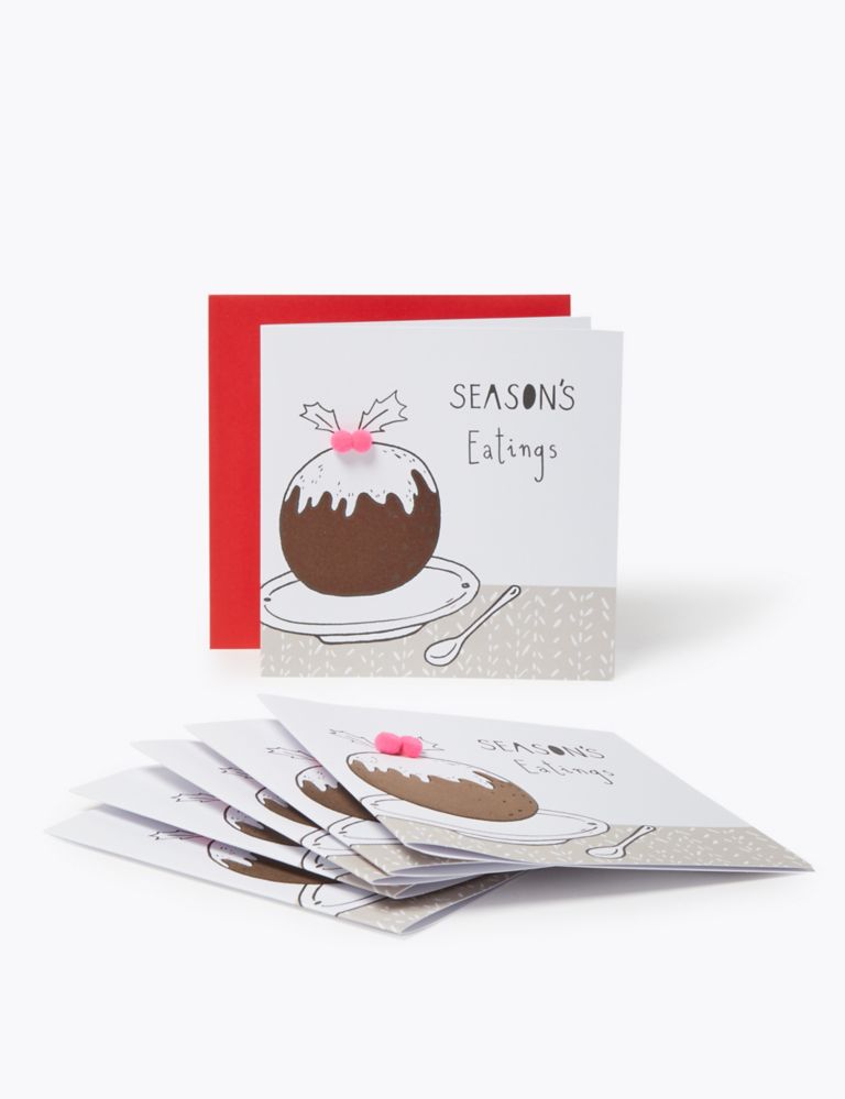 Christmas Pudding Charity Christmas Cards - Pack of 6 1 of 5