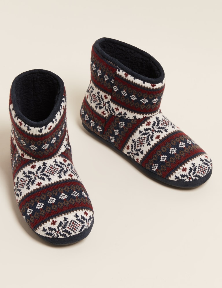 Christmas Slipper Boots with Freshfeet M S Collection M S
